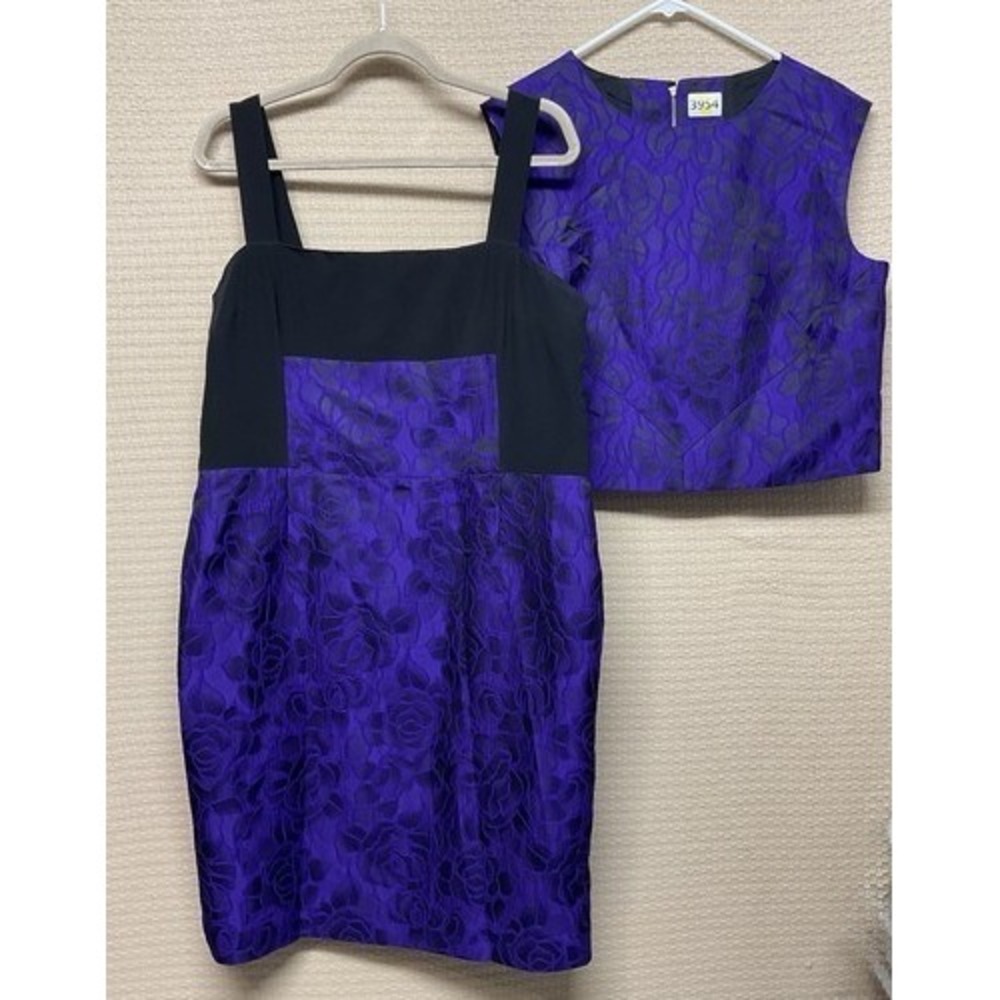 Rickie Freeman Teri Jon Dress Jacquard/Brocade Sleeveless Set/Top Women 18 China